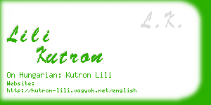 lili kutron business card